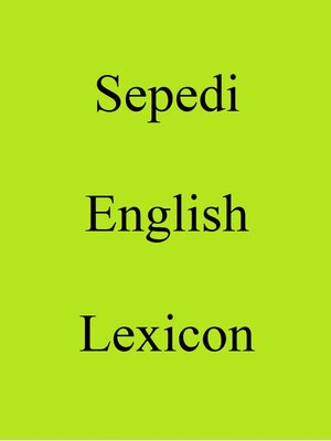 cover image of Sepedi English Lexicon